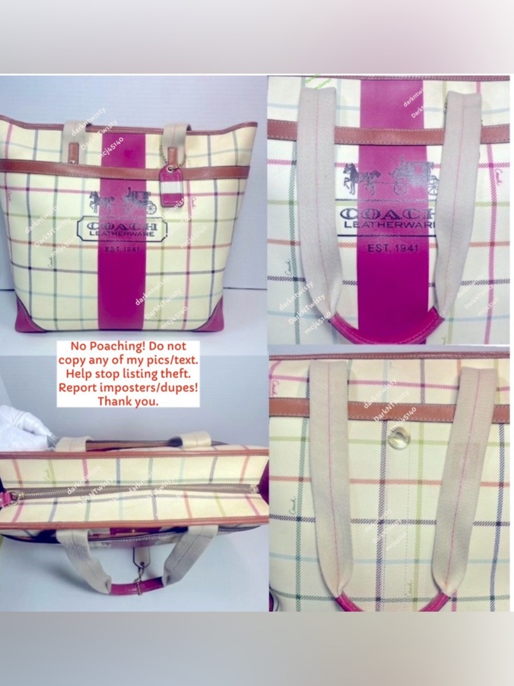 GREAT GIFT!! RARE Coach 3 piece Tote, cosmetic bag, change purse set PRICE FIRM - Picture 6 of 15